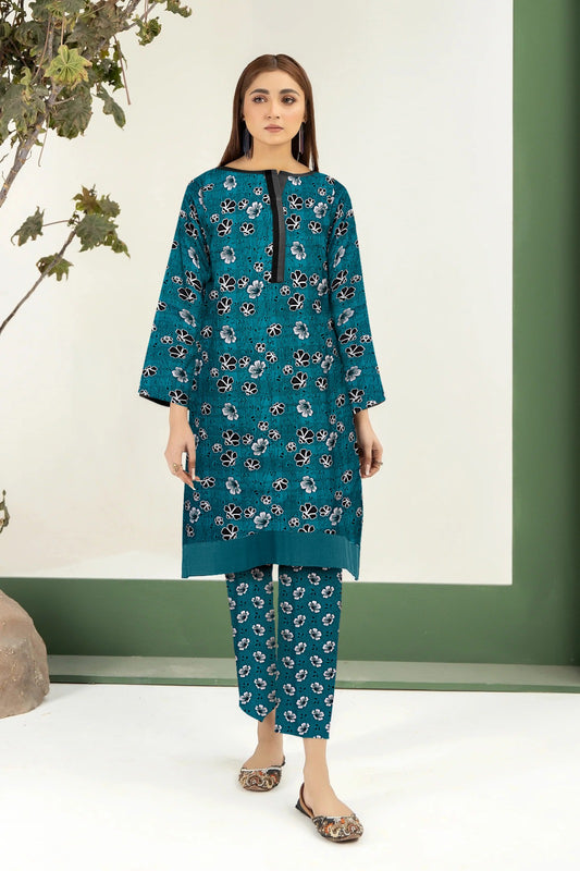 2PC Printed Soft Cotton Suit - K13