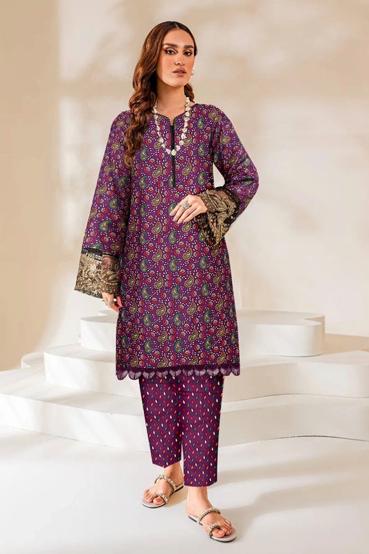 2PC Printed Soft Cotton Suit - K21