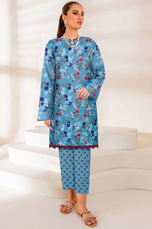 2PC Printed Soft Cotton Suit - K22