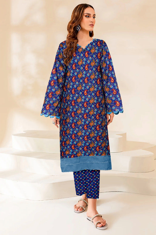 2PC Printed Soft Cotton Suit - K24