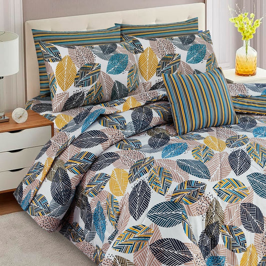 100% Pure Cotton 7 Piece Comforter Set - L27