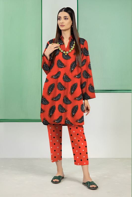 2PC Printed Soft Cotton Suit - K6