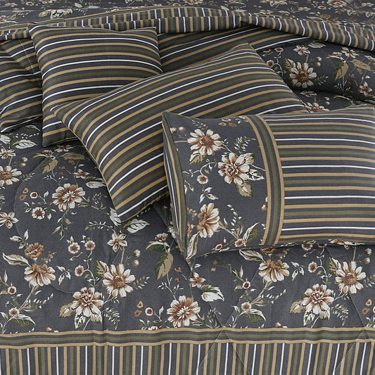100% Pure Cotton 7 Piece Comforter Set - L18