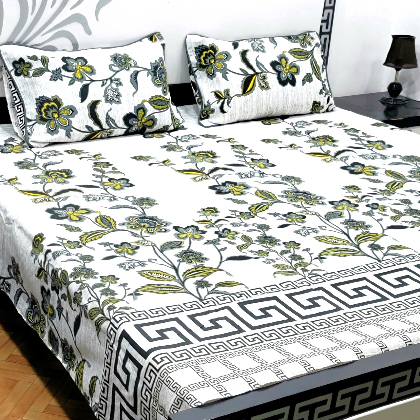 3-Piece Crystal Cotton Bedsheet Set - B34