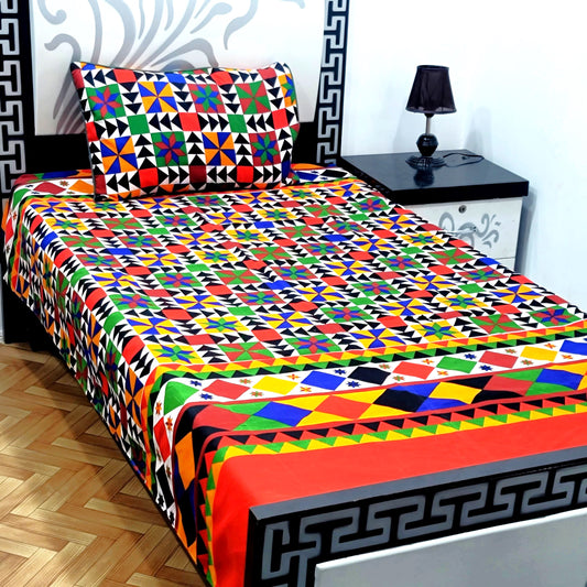 4Pc Single Bed Sheet Set - E15