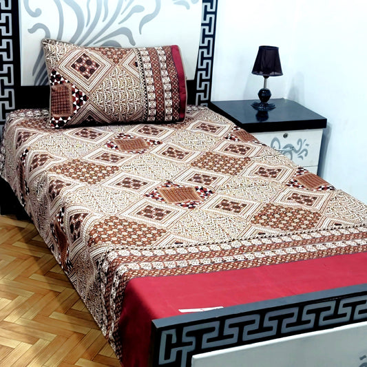 4Pc Single Bed Sheet Set - E16