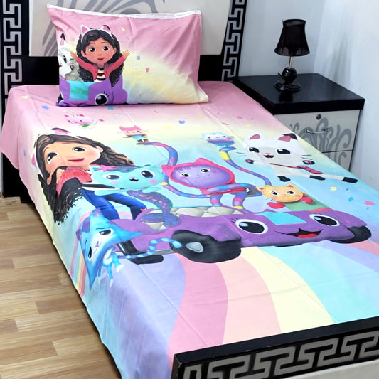 4Pc Single Bed Sheet Set - E48