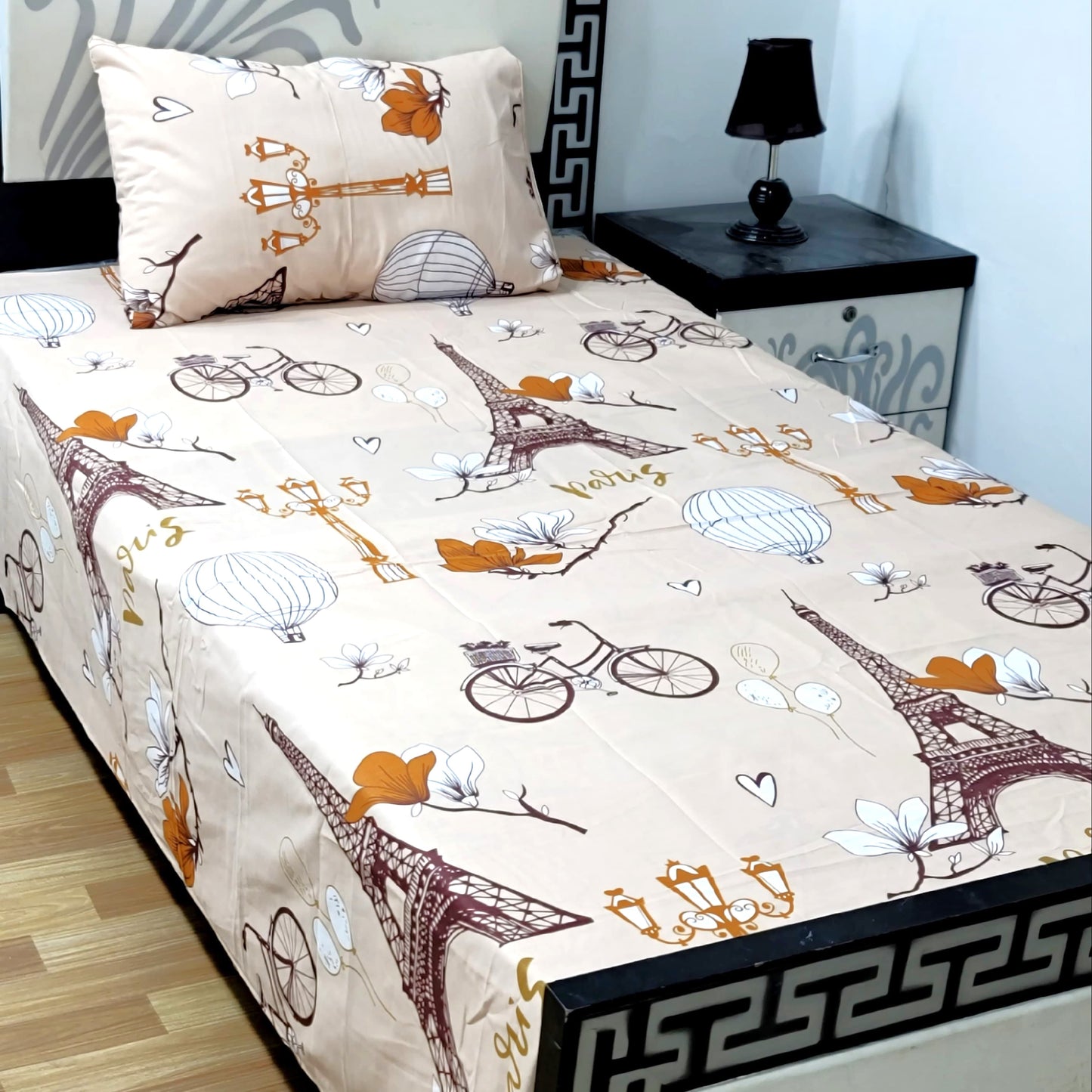 4Pc Single Bed Sheet Set - E56