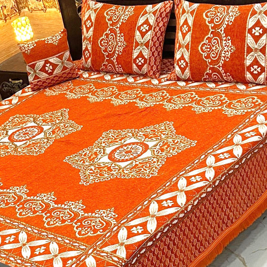 4PC Luxury Velvet Bedsheet Set - D7