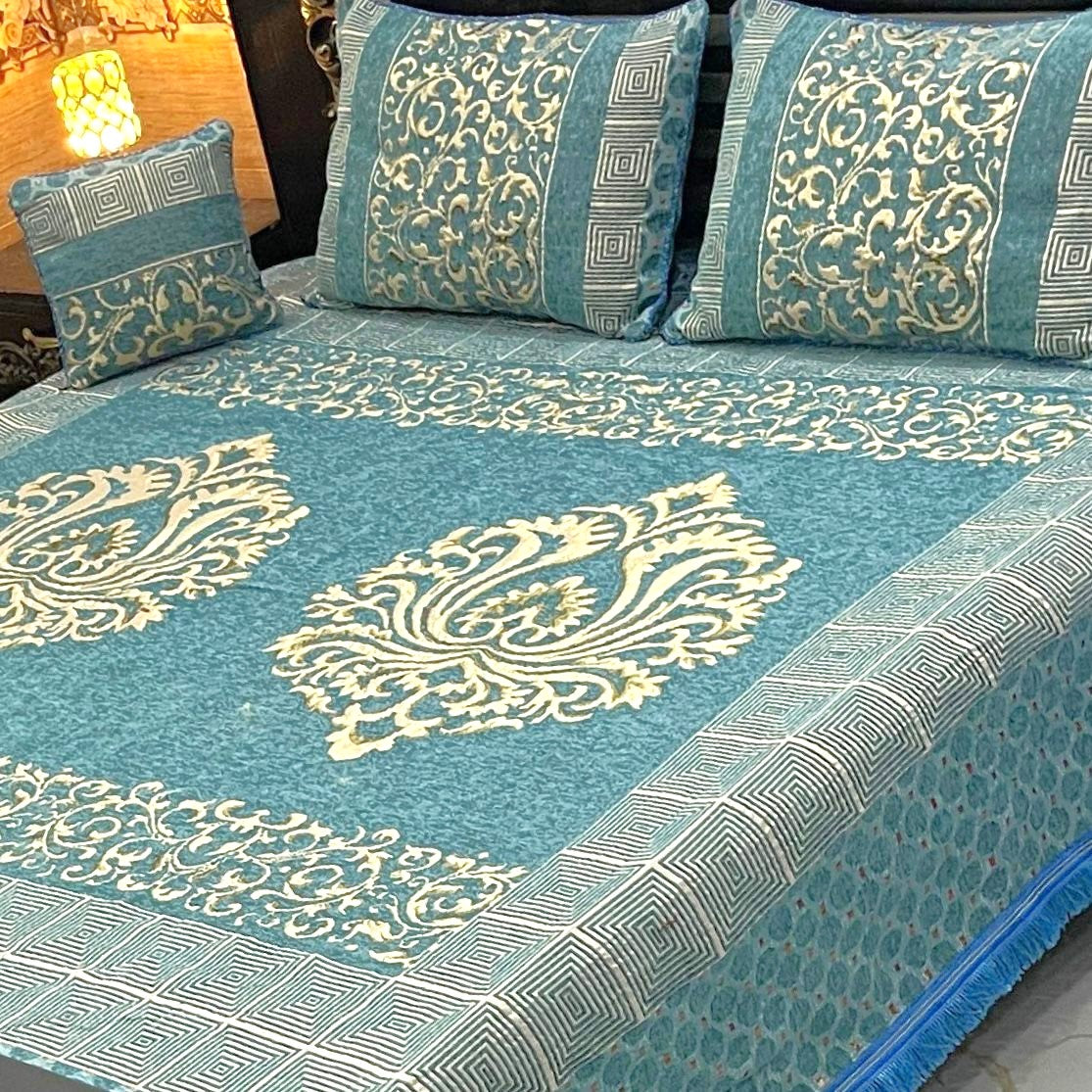 4PC Luxury Velvet Bedsheet Set - D9