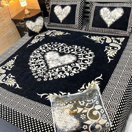 4PC Luxury Velvet Bedsheet Set - D15
