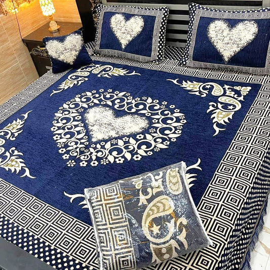 4PC Luxury Velvet Bedsheet Set - D19