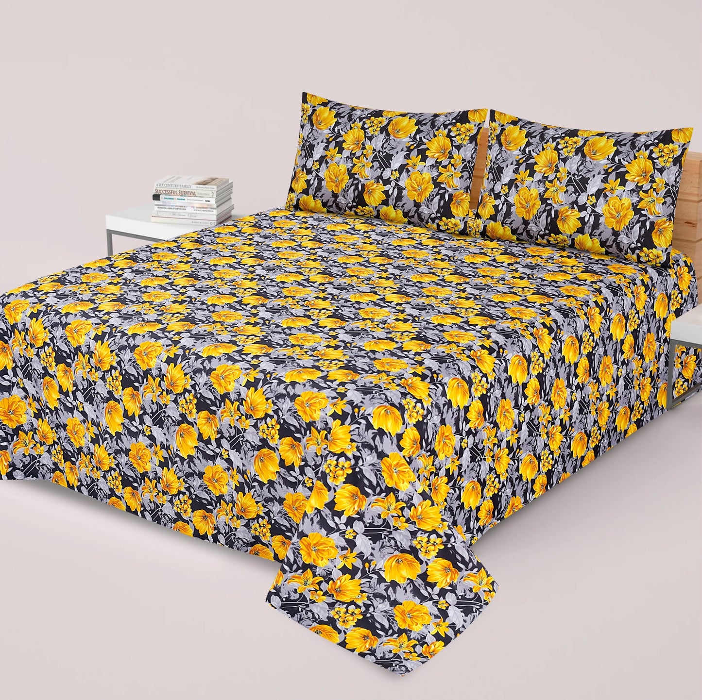 3PC Soft Cotton Bedsheet - C55
