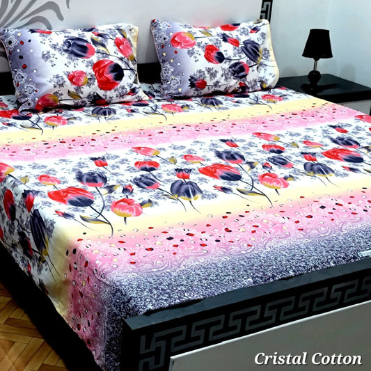 3-Piece Crystal Cotton Bedsheet Set - B95