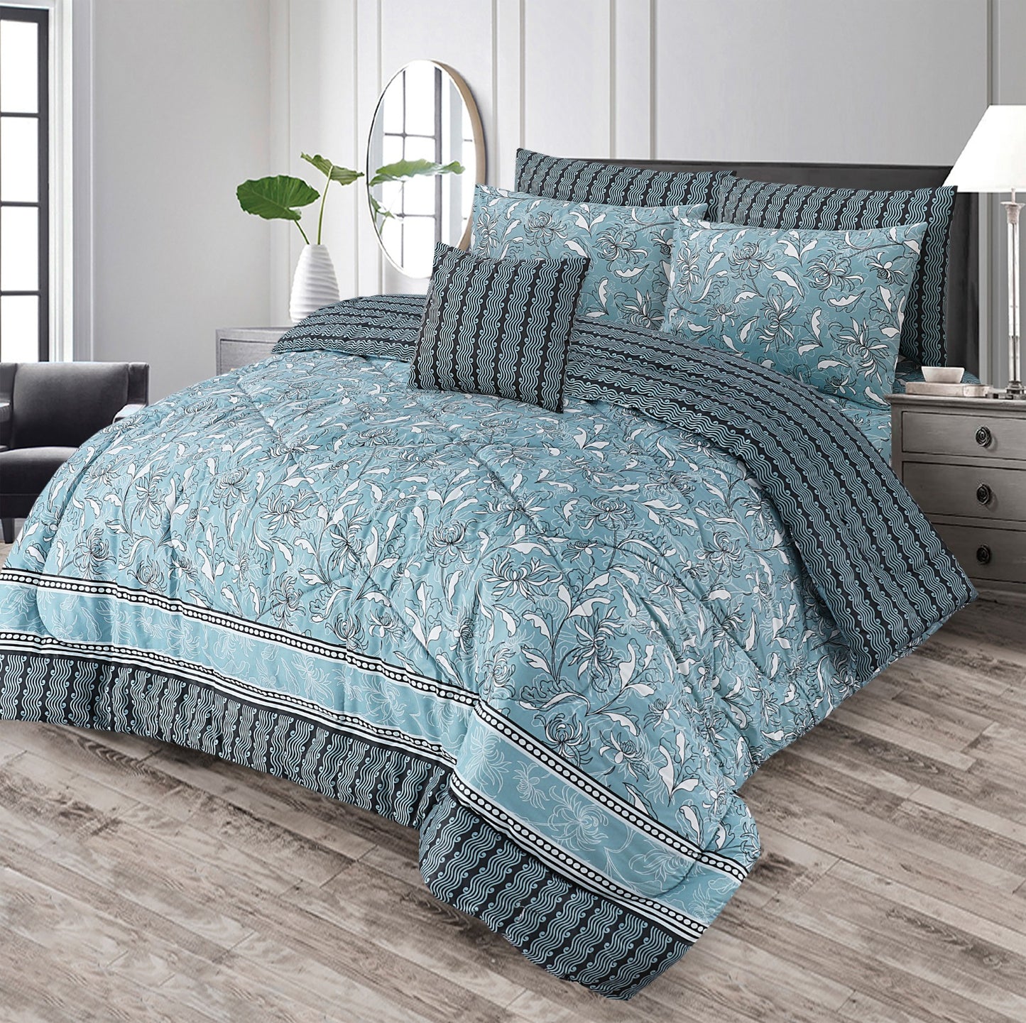 100% Pure Cotton 7 Piece Comforter Set - L82