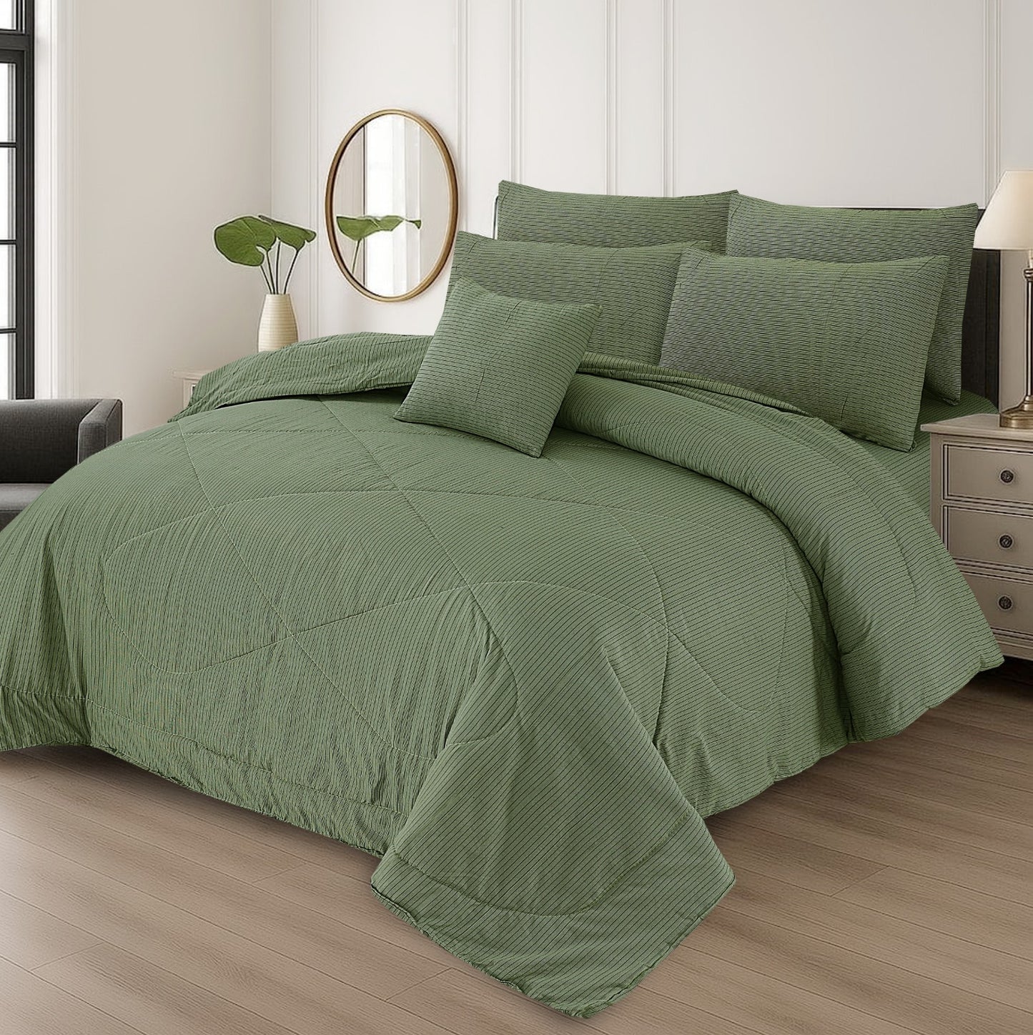 100% Pure Cotton 7 Piece Comforter Set - L69
