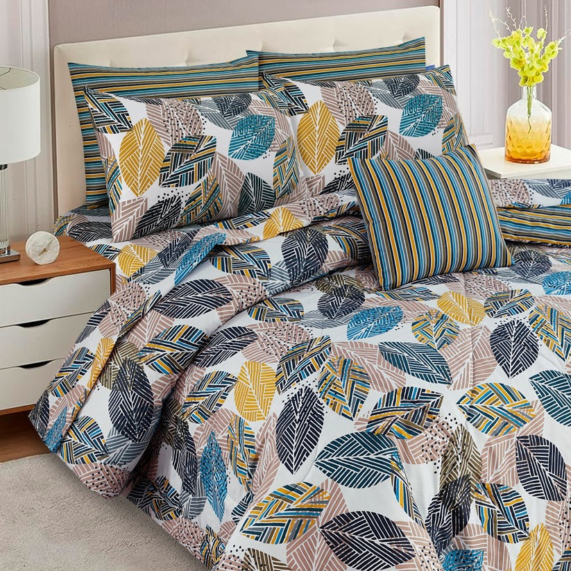 100% Pure Cotton 7 Piece Comforter Set - L27