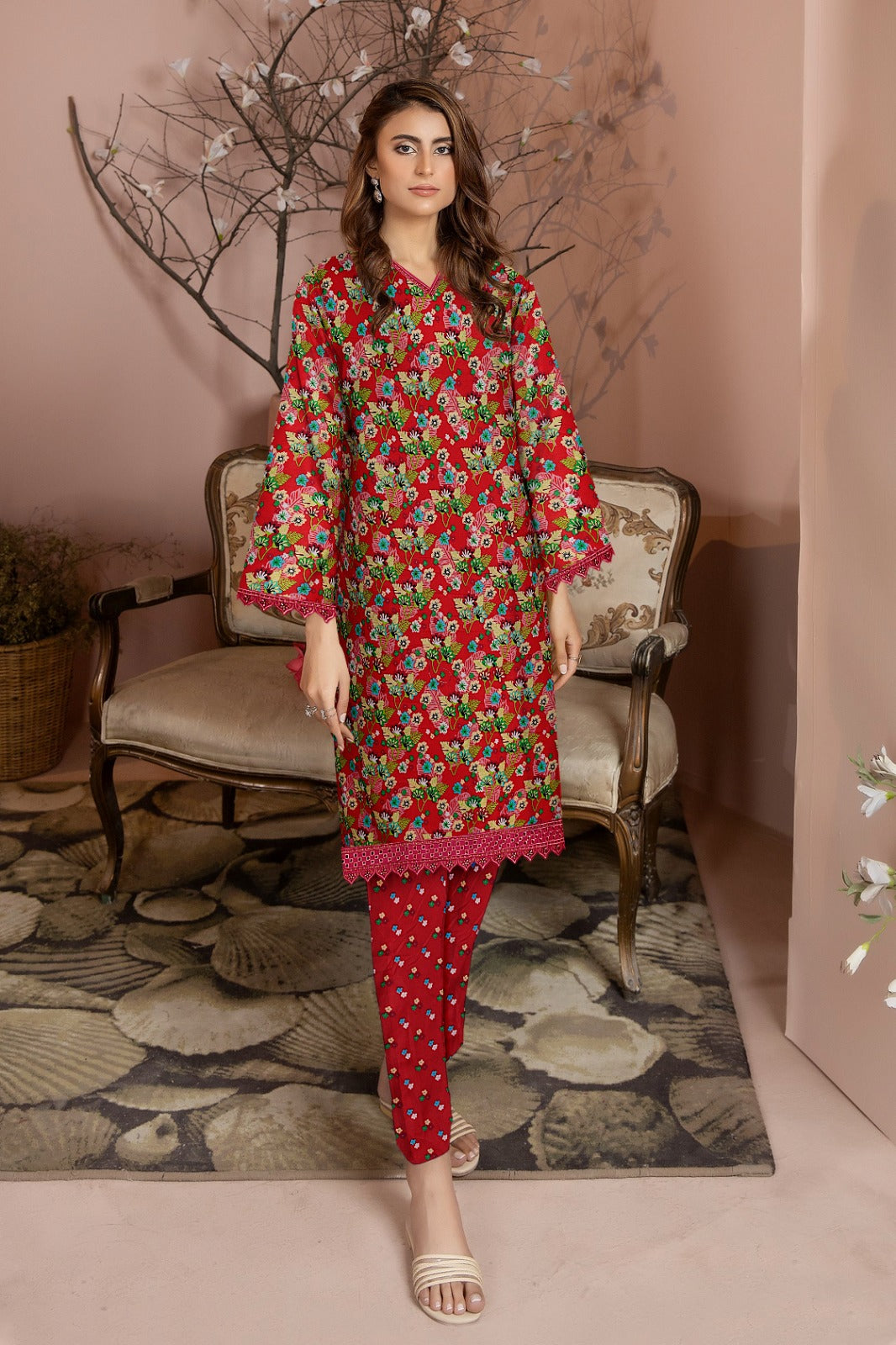 2PC Printed Soft Cotton Suit - K3
