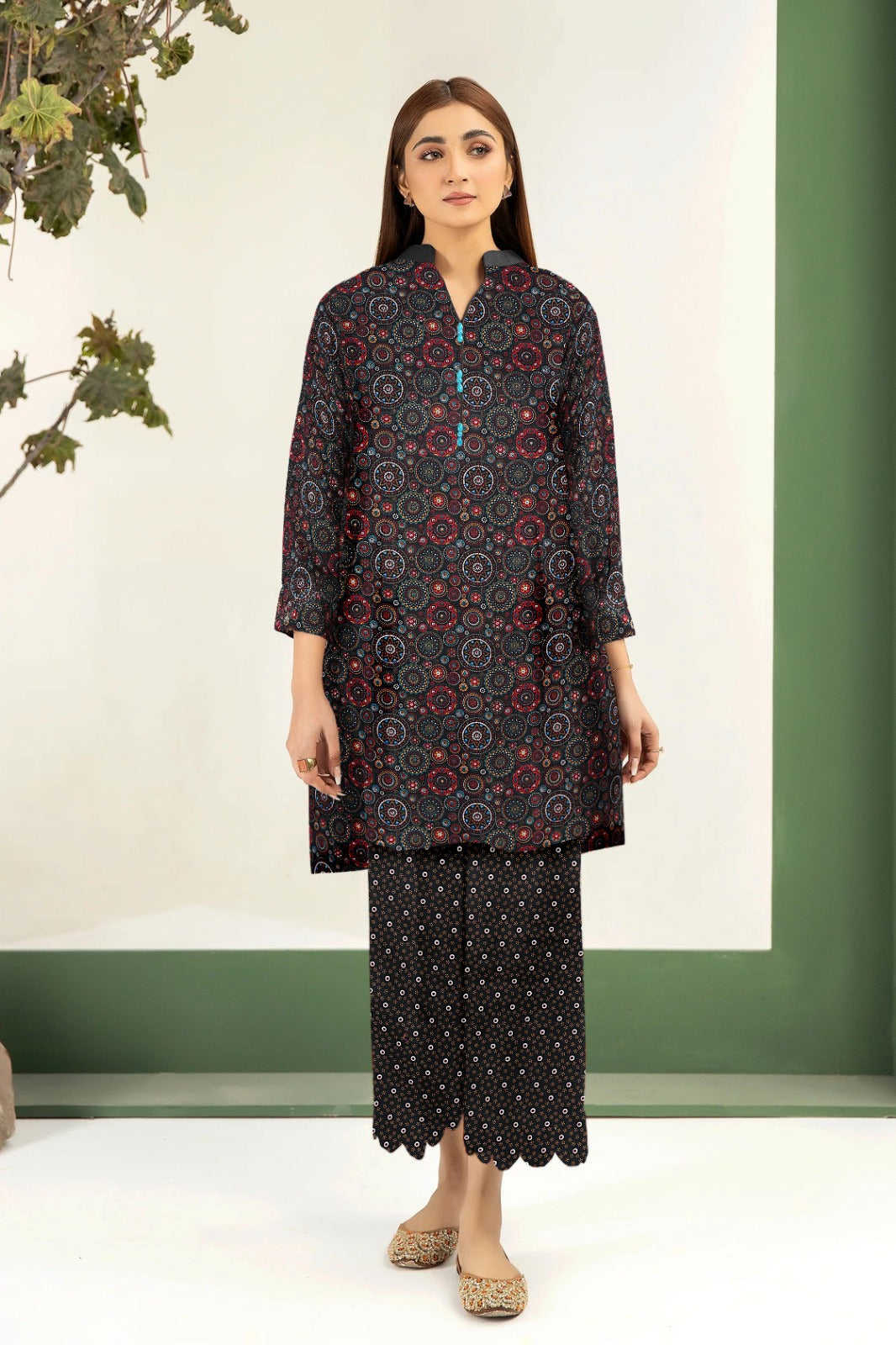 2PC Printed Soft Cotton Suit - K4