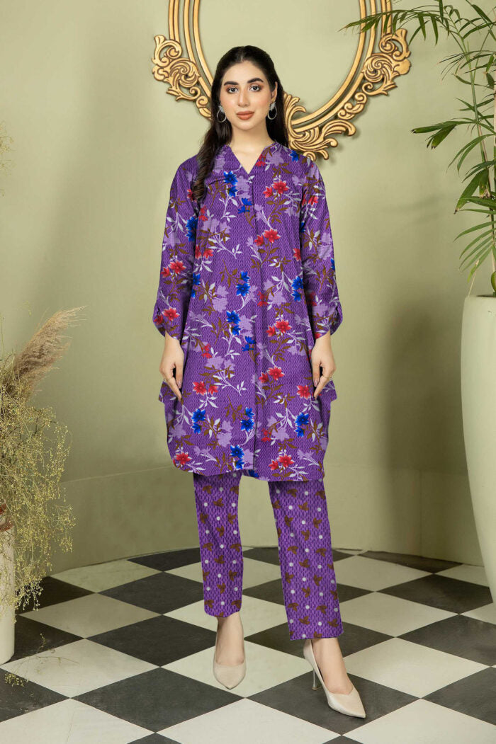 2PC Printed Soft Cotton Suit - K5