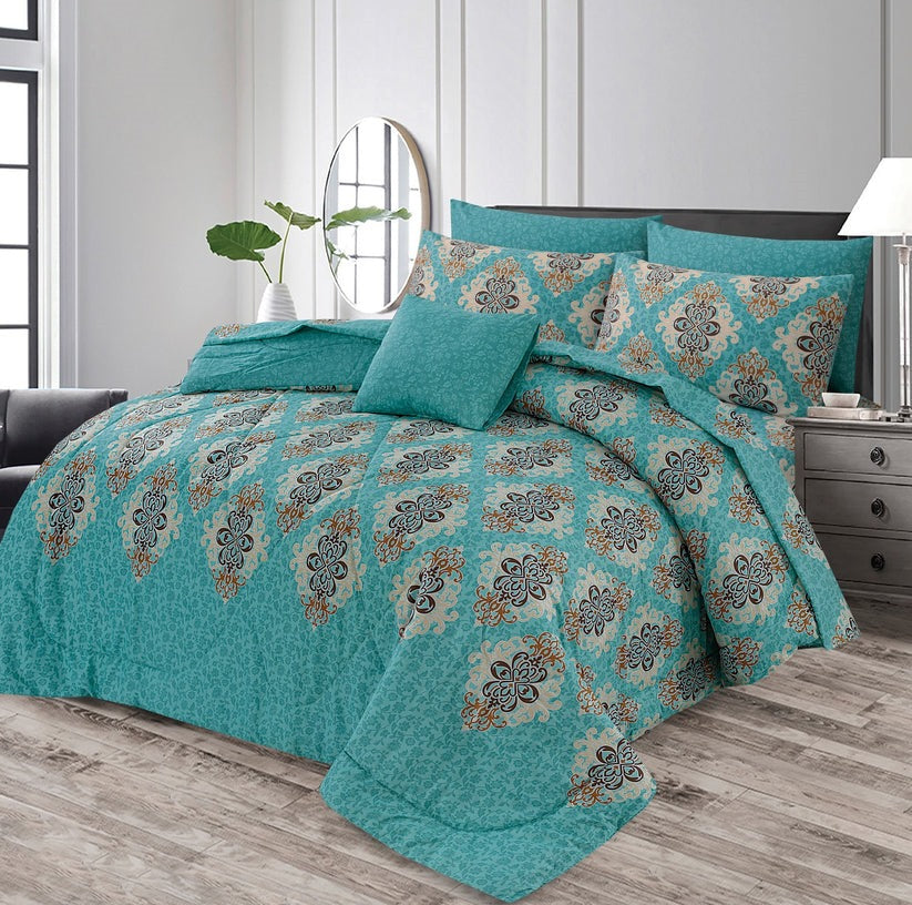 100% Pure Cotton 7 Piece Comforter Set - L30