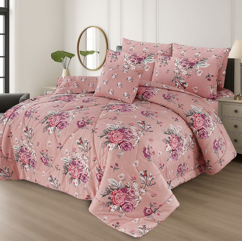 100% Pure Cotton 7 Piece Comforter Set - L19