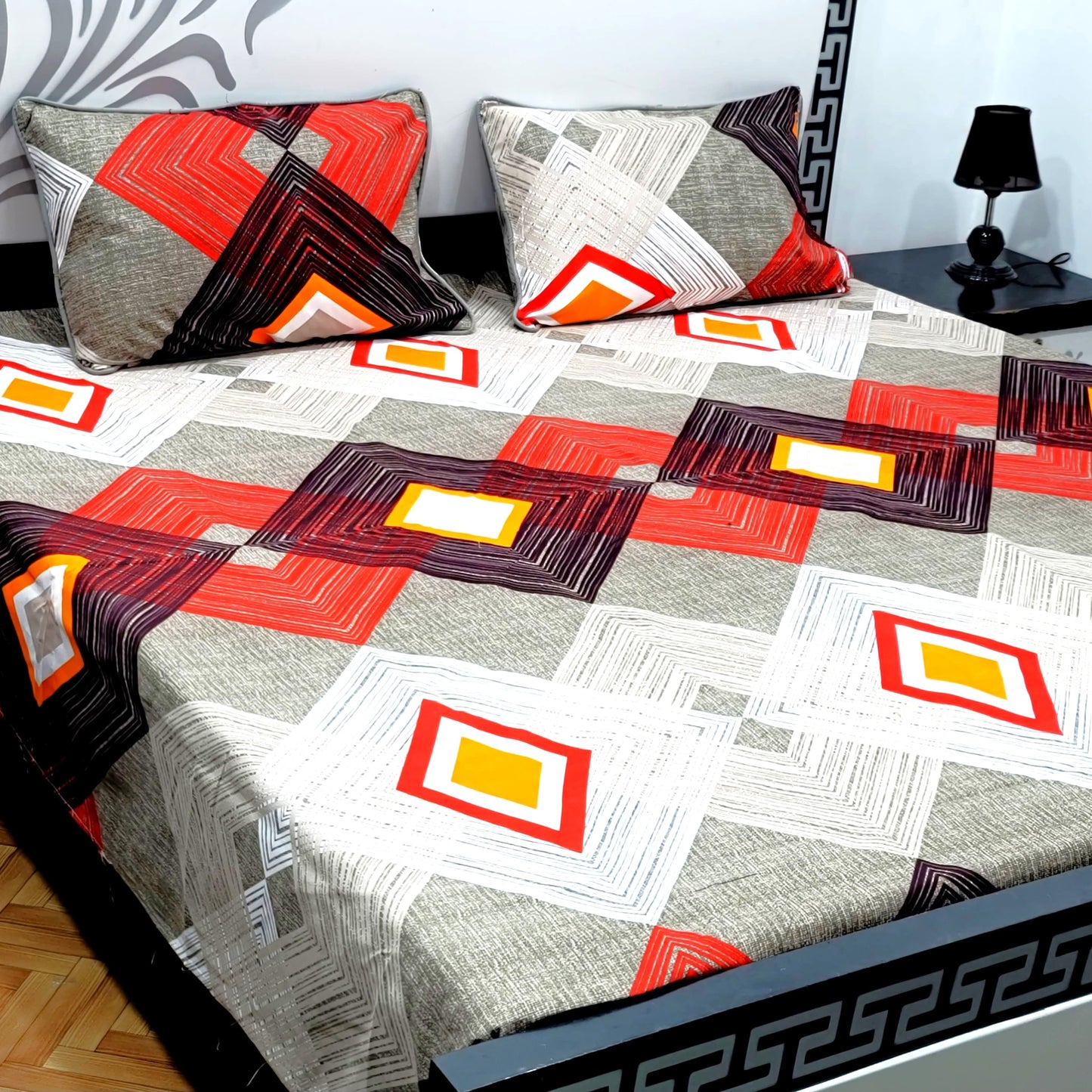 3-Piece Crystal Cotton Bedsheet Set - B26