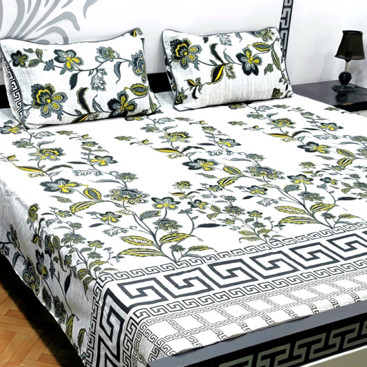 3-Piece Crystal Cotton Bedsheet Set - B34