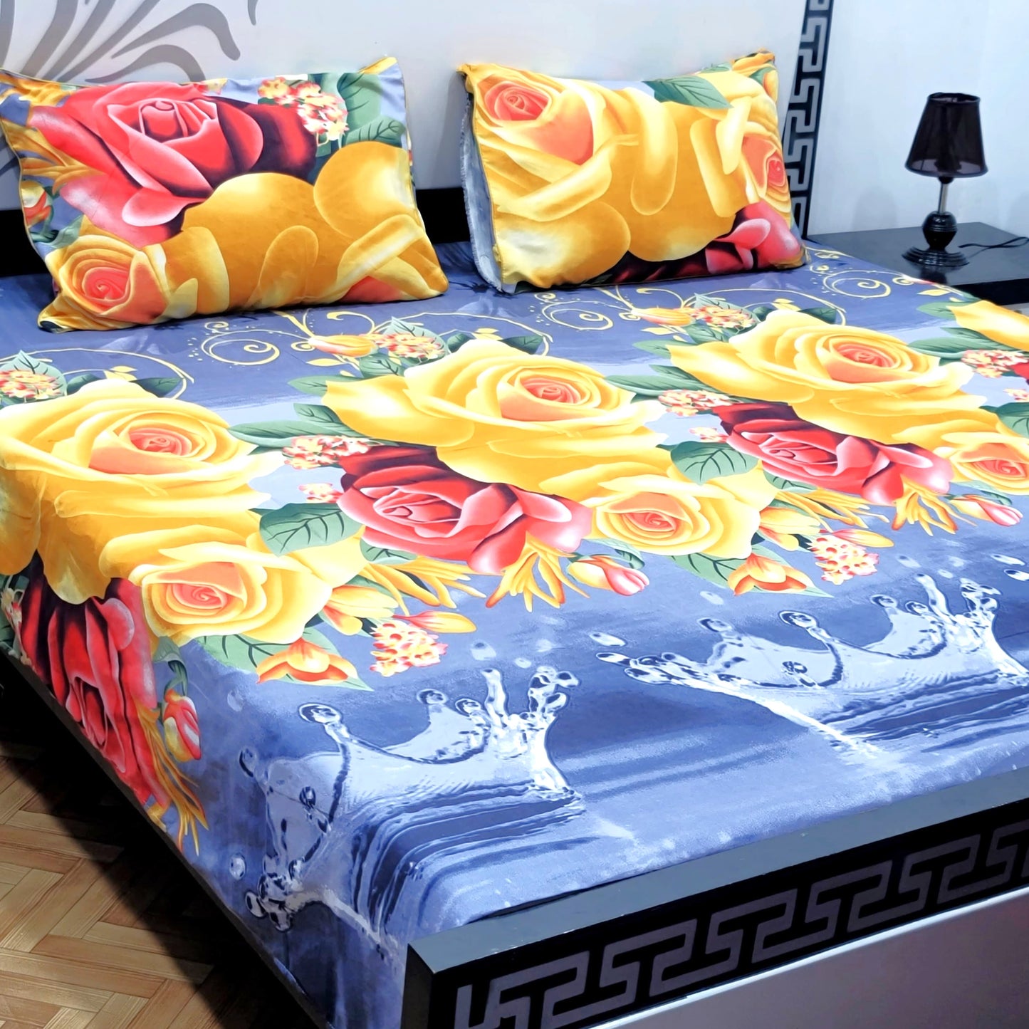3-Piece Crystal Cotton Bedsheet Set - B42