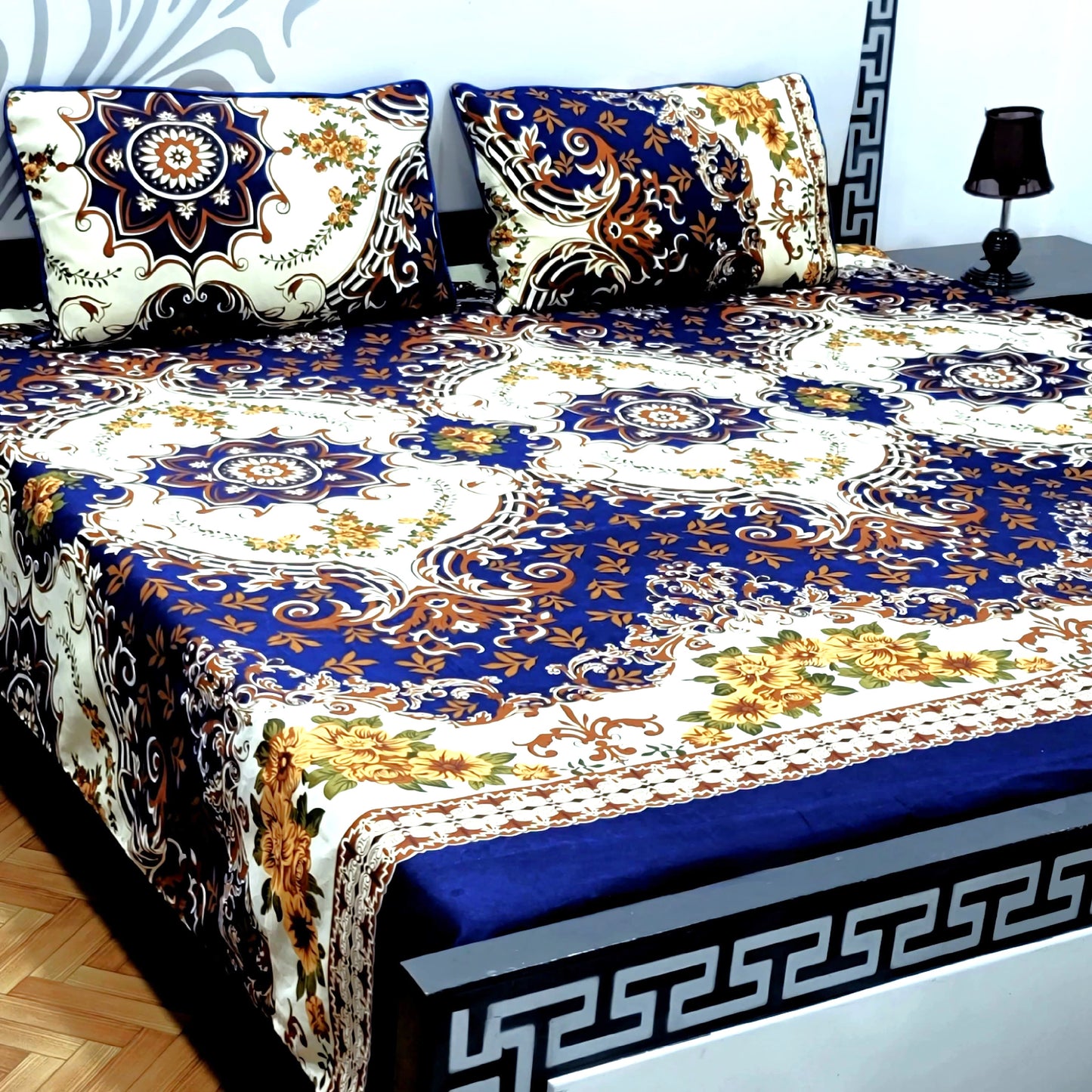 3-Piece Crystal Cotton Bedsheet Set - B45