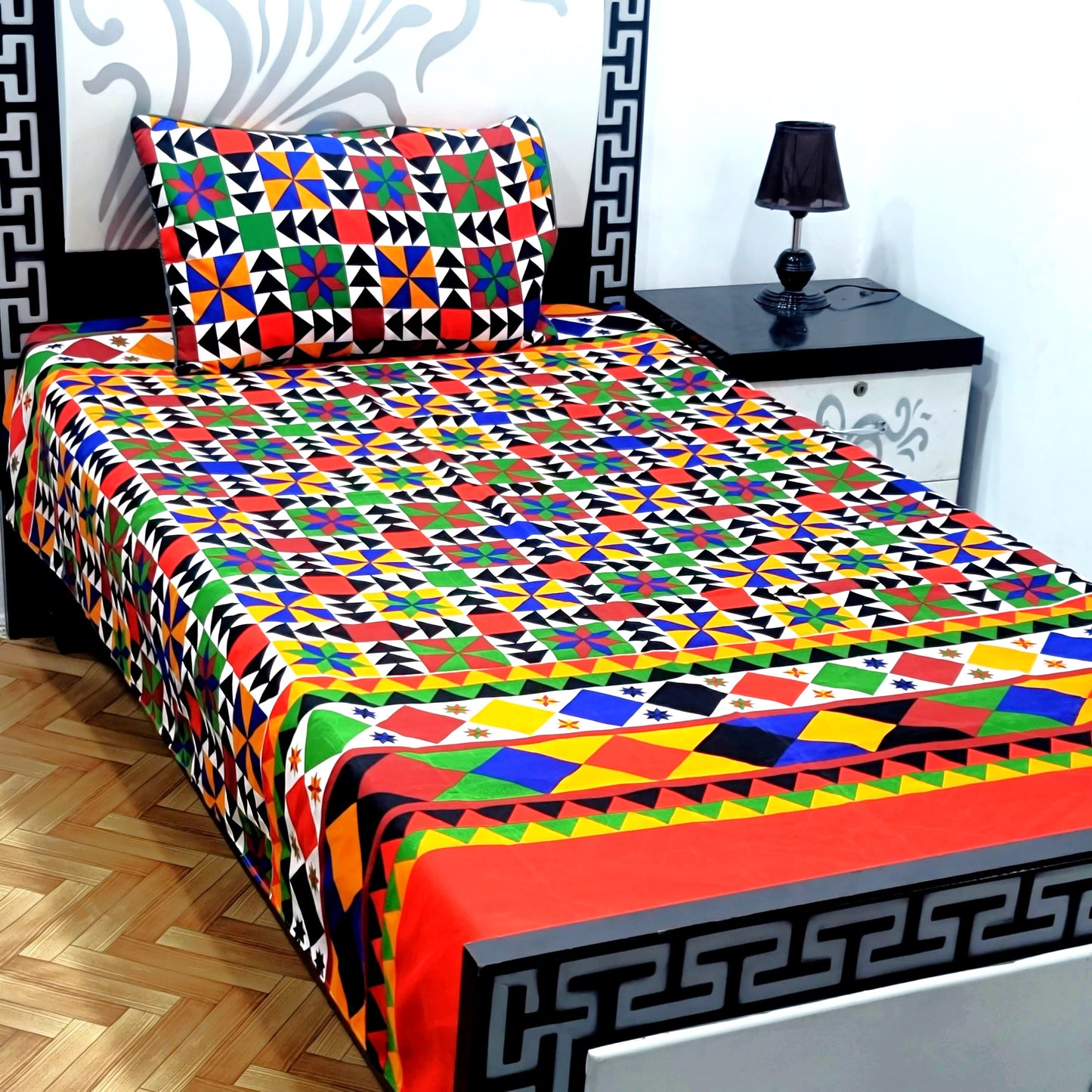 4Pc Single Bed Sheet Set - E15