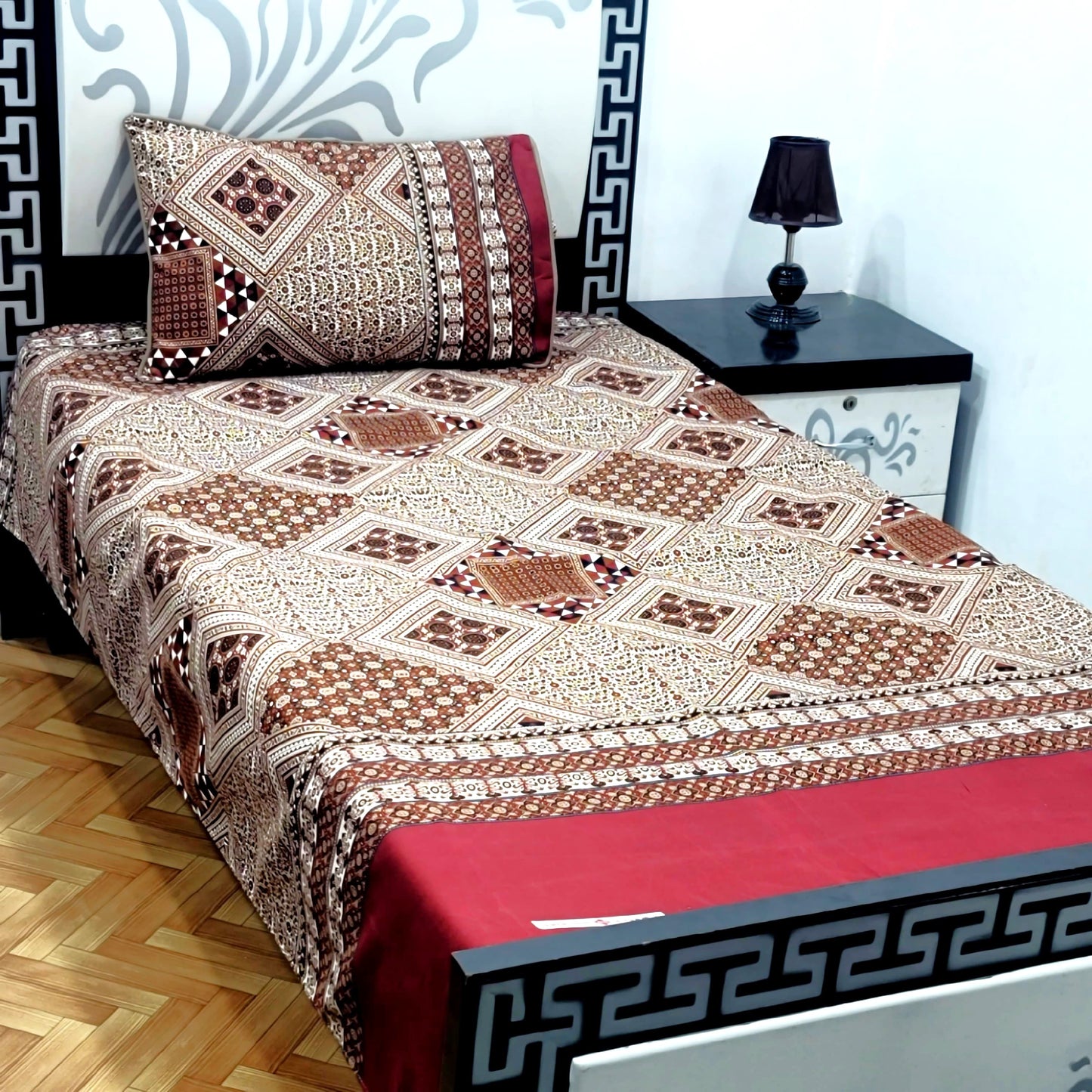 4Pc Single Bed Sheet Set - E16