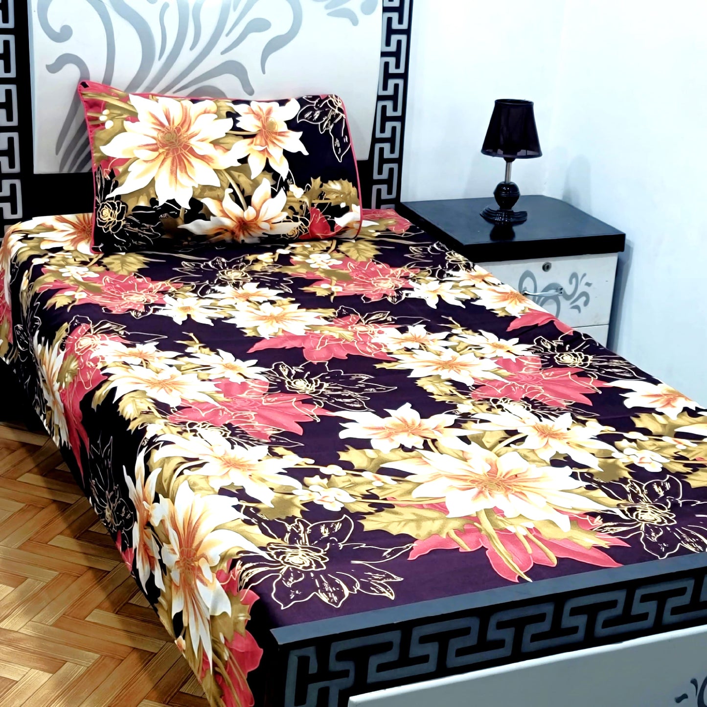 4Pc Single Bed Sheet Set - E18