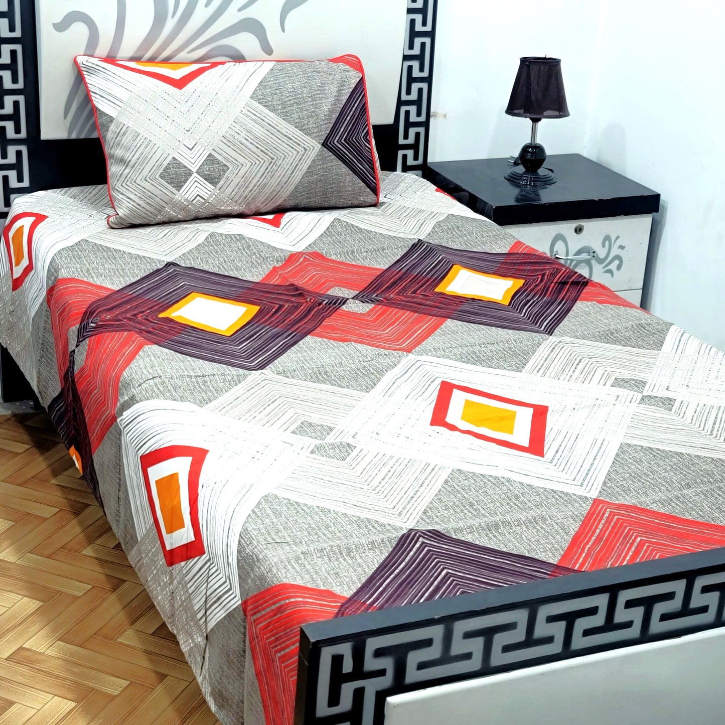 4Pc Single Bed Sheet Set - E36