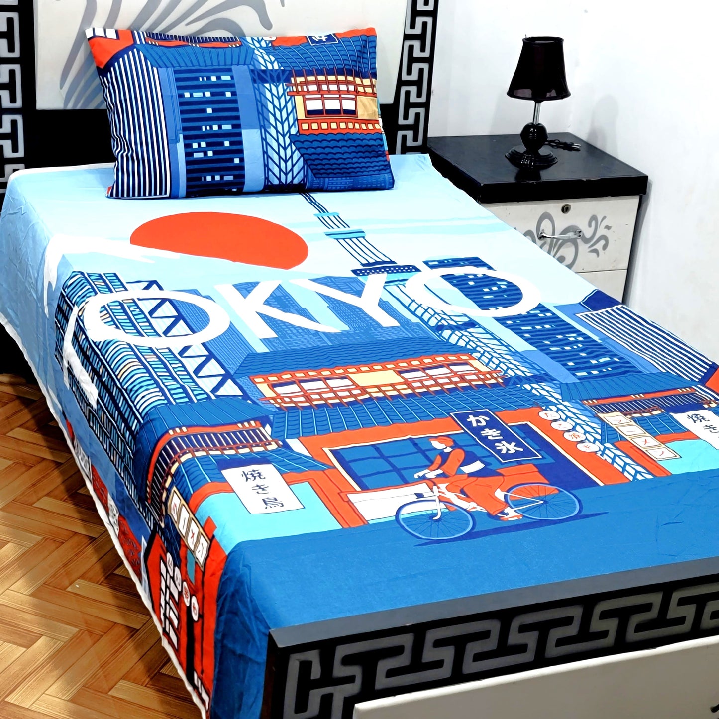 4Pc Single Bed Sheet Set - E54