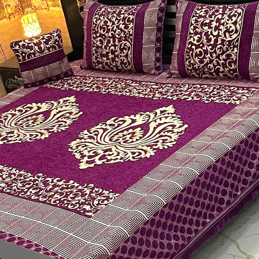 4PC Luxury Velvet Bedsheet Set - D4