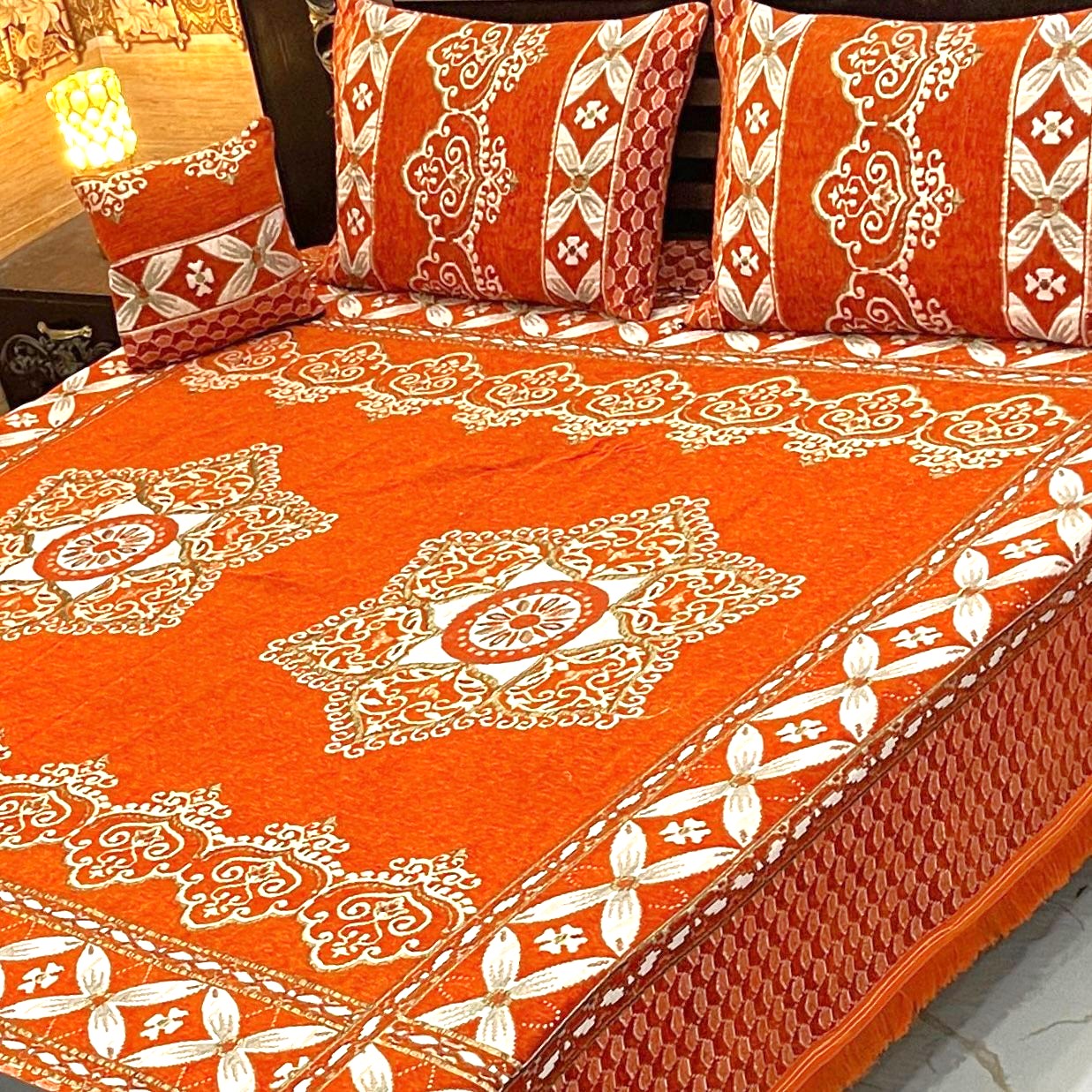 4PC Luxury Velvet Bedsheet Set - D7