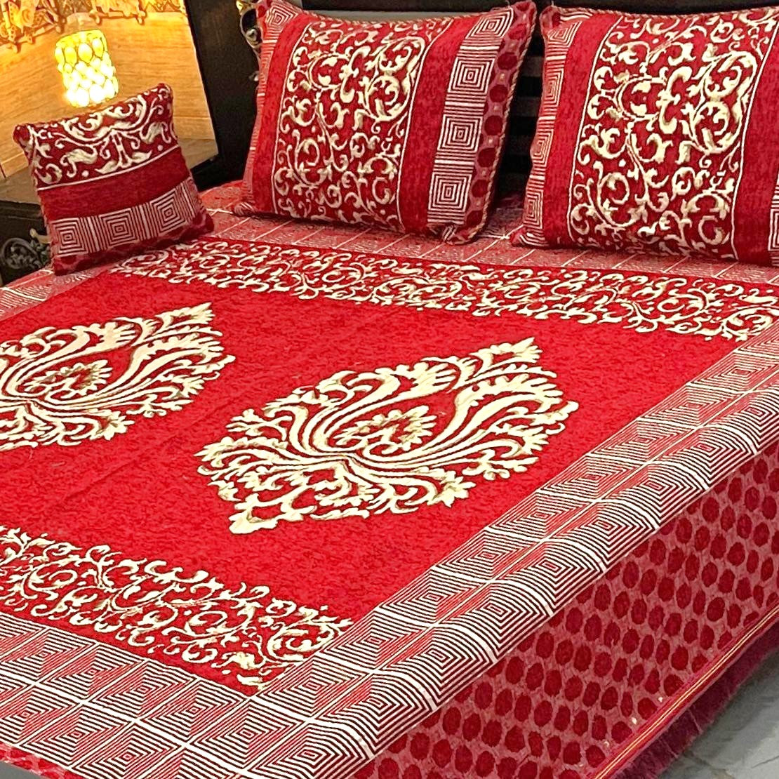 4PC Luxury Velvet Bedsheet Set - D12