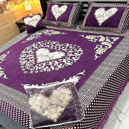 4PC Luxury Velvet Bedsheet Set - D17