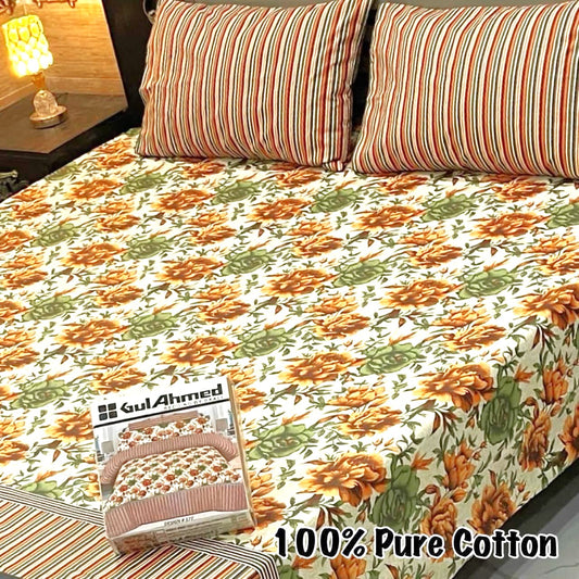 3PC Soft Cotton Bedsheet - C10