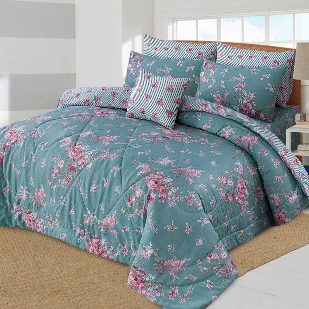100% Pure Cotton 7 Piece Comforter Set - L4