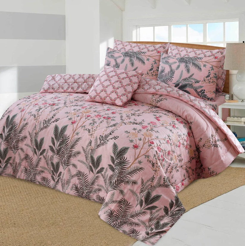 100% Pure Cotton 7 Piece Comforter Set - L1