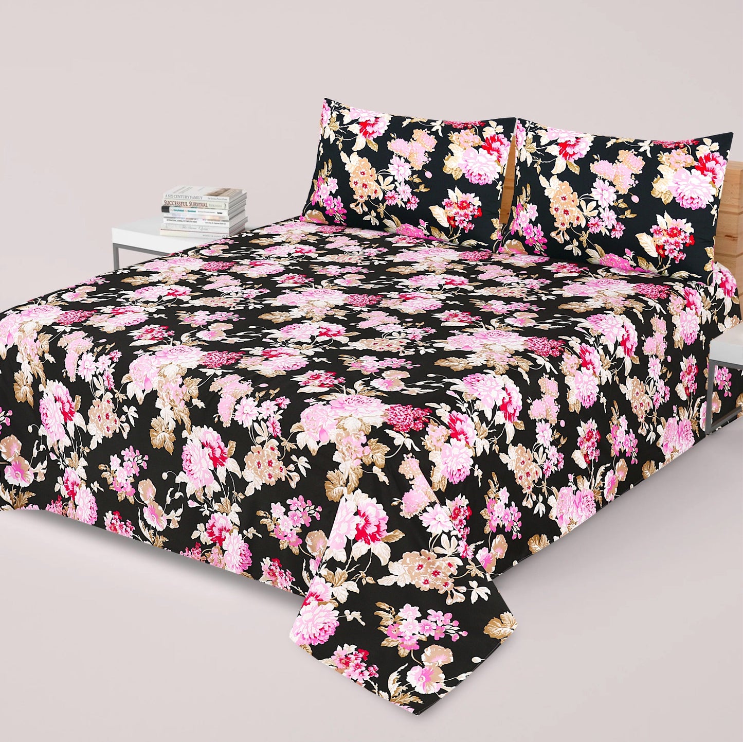 3PC Soft Cotton Bedsheet - C64